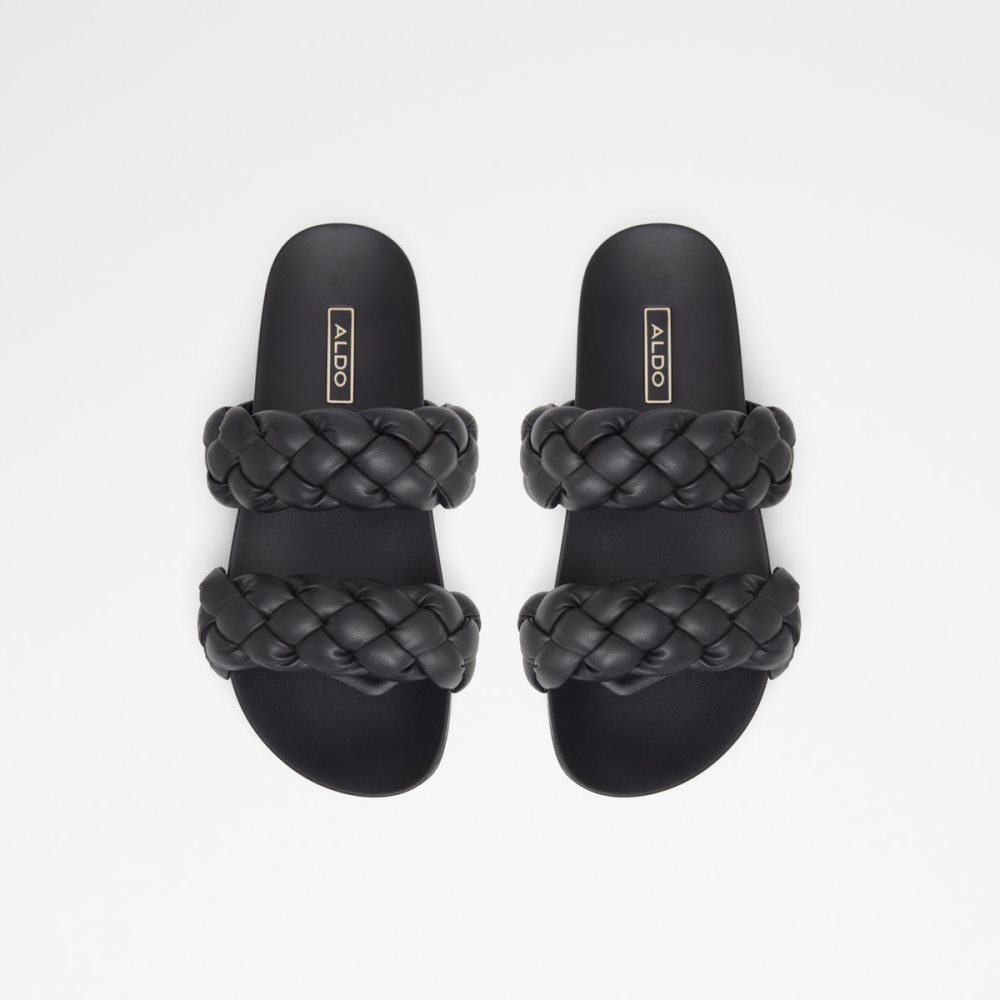 Black Aldo Oaka Slide Sandal Sandals | 95HJTVAIR