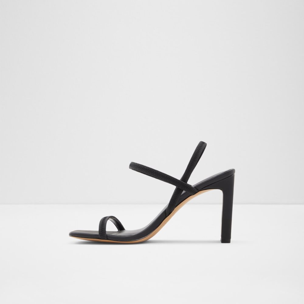 Black Aldo Okurr Strappy Heeled Sandal Block Heels | 05KFDGWXM