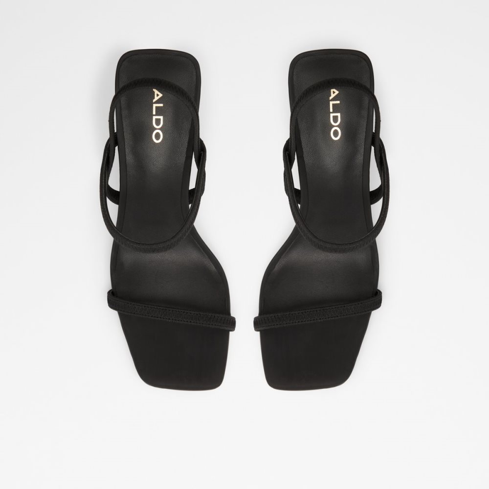 Black Aldo Okurr Strappy Heeled Sandal Block Heels | 05KFDGWXM