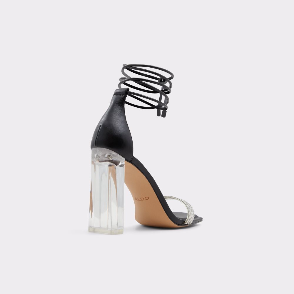 Black Aldo Onardonita Heeled Sandal - Cup Sole Block Heels | 13NIRMVUC