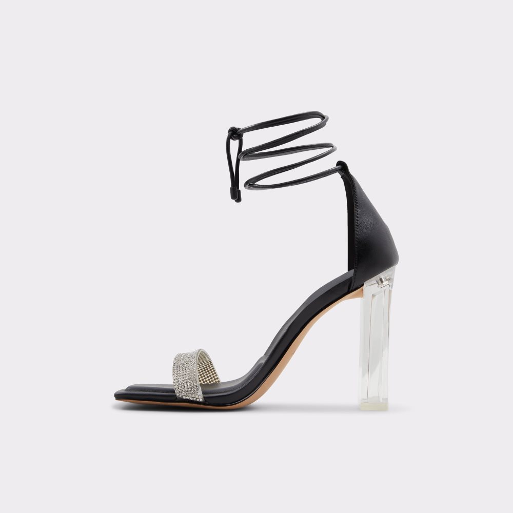 Black Aldo Onardonita Heeled Sandal - Cup Sole Block Heels | 13NIRMVUC