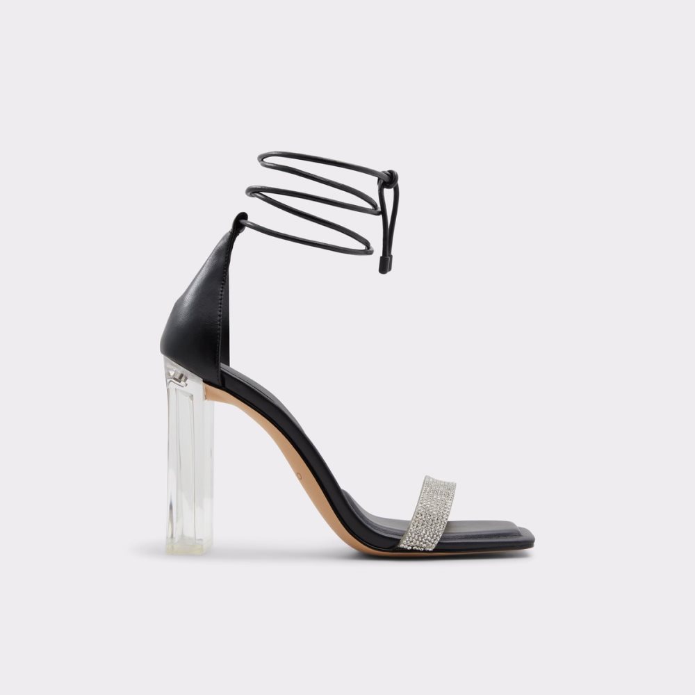 Black Aldo Onardonita Heeled Sandal - Cup Sole Block Heels | 13NIRMVUC