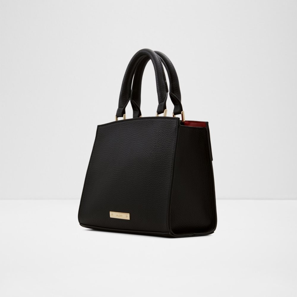 Black Aldo Oziroe Satchel Tote Bags | 04QUCAZTY