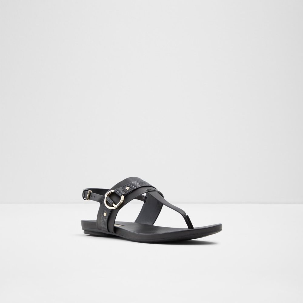 Black Aldo Pandra Thong Sandal Sandals | 16UMXSOIP