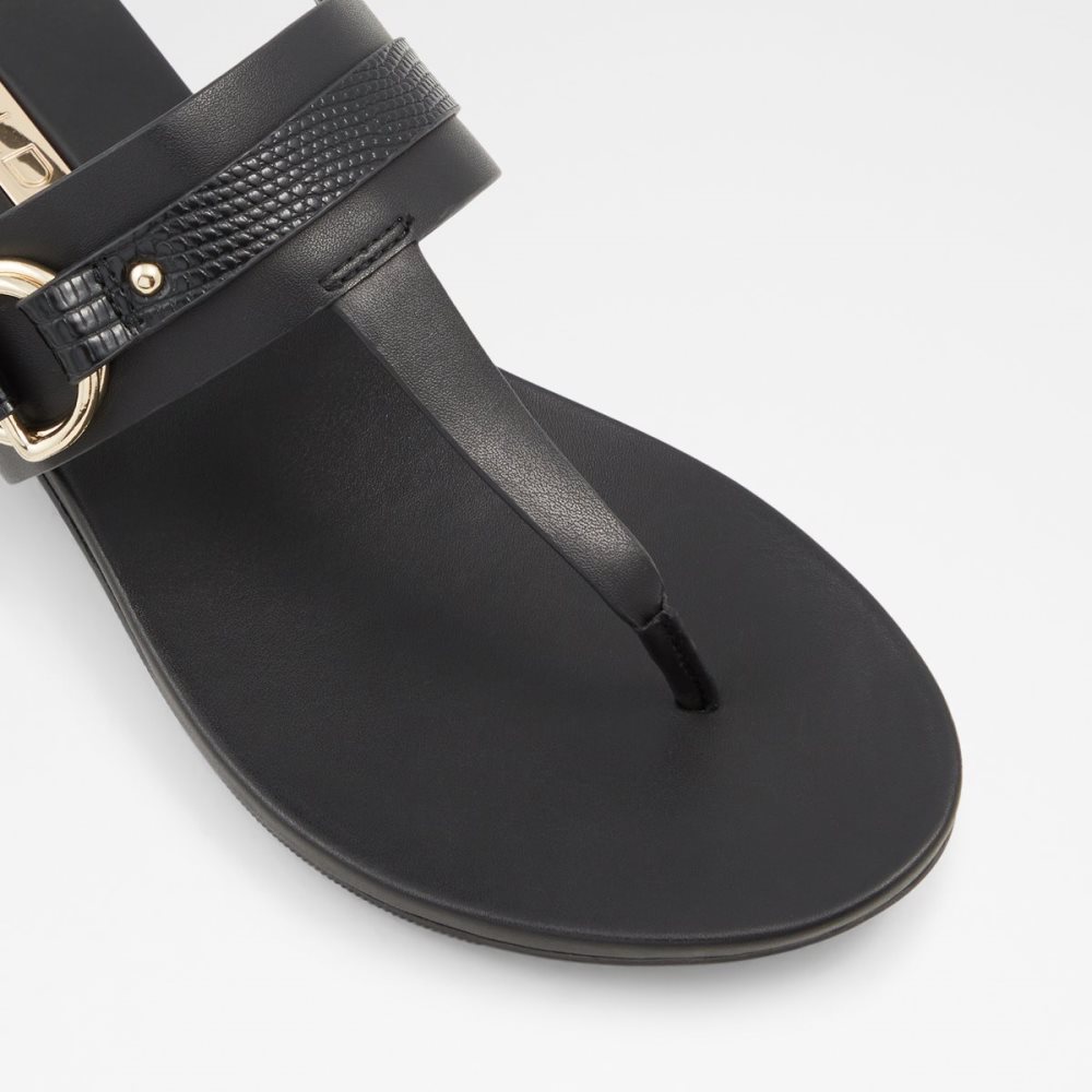 Black Aldo Pandra Thong Sandal Sandals | 16UMXSOIP