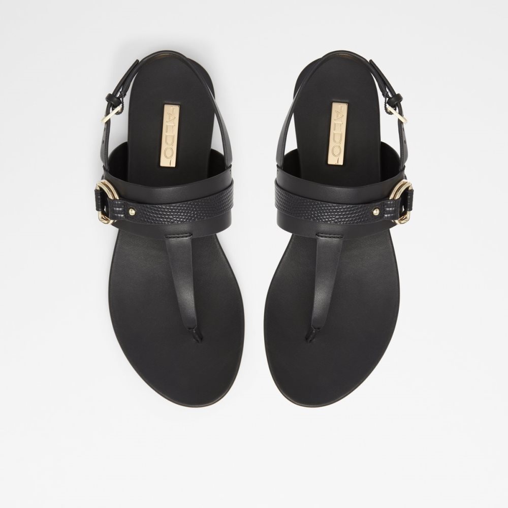 Black Aldo Pandra Thong Sandal Sandals | 16UMXSOIP