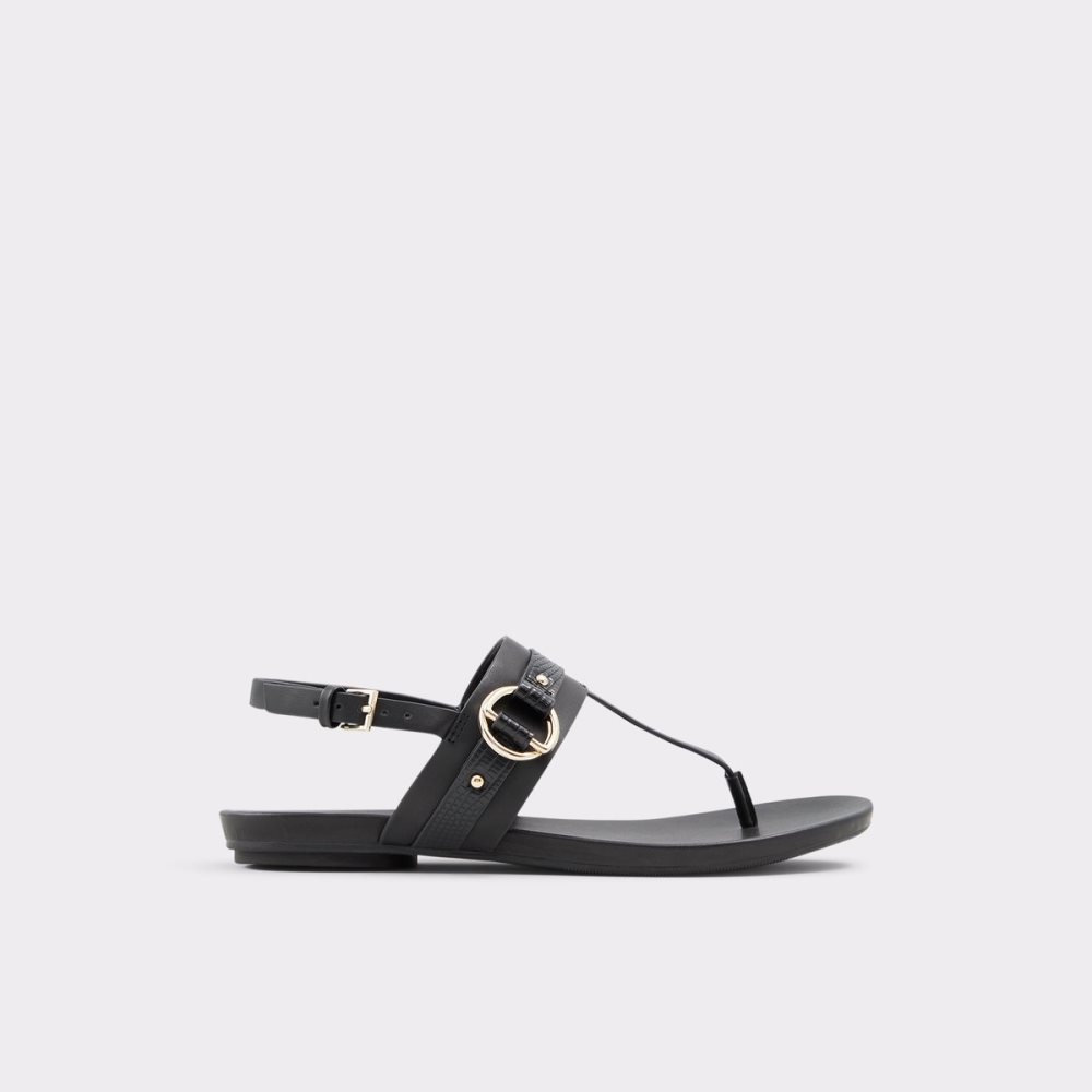 Black Aldo Pandra Thong Sandal Sandals | 16UMXSOIP