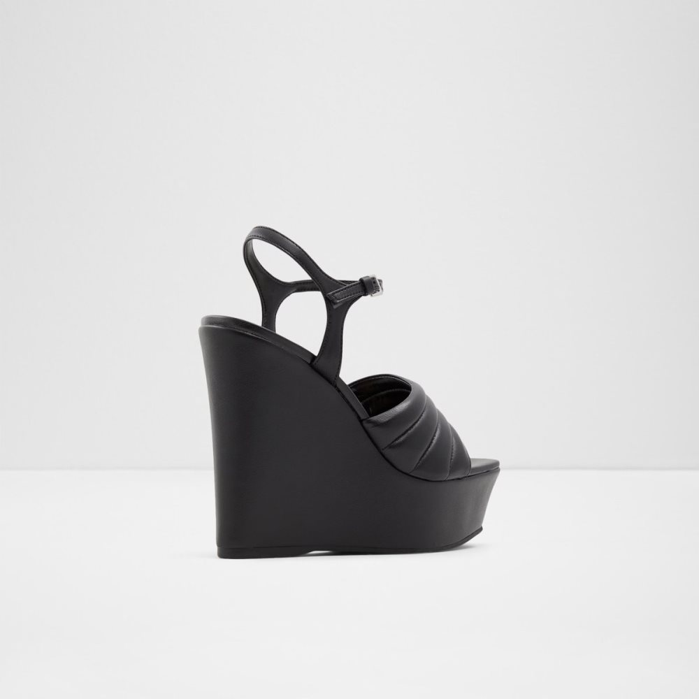 Black Aldo Parri Heeled Sandal - Wedge Sandals | 67NTJSGDI