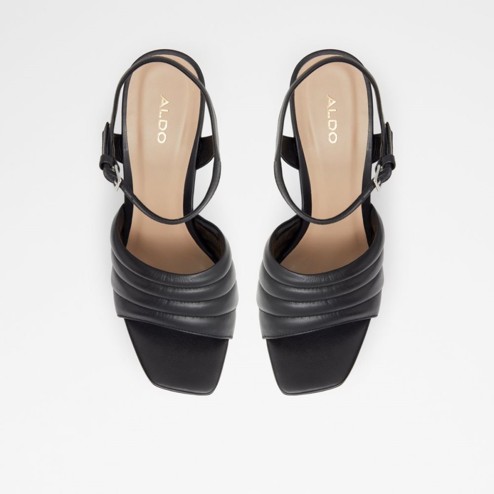 Black Aldo Parri Heeled Sandal - Wedge Sandals | 67NTJSGDI