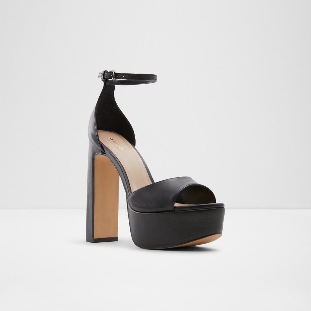 Black Aldo Posh High Sandal - Platform Shoes | 76VSWEXOM