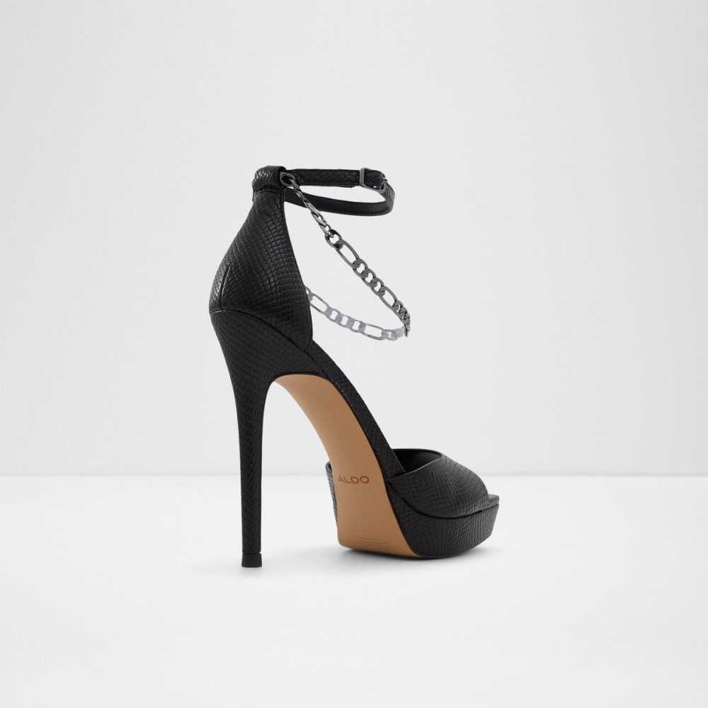 Black Aldo Prisilla Heeled Sandal - Stiletto Platform Shoes | 47TXSGCKH