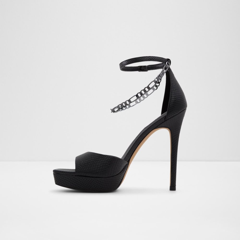 Black Aldo Prisilla Heeled Sandal - Stiletto Platform Shoes | 47TXSGCKH