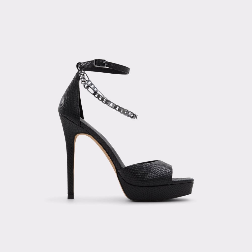 Black Aldo Prisilla Heeled Sandal - Stiletto Platform Shoes | 47TXSGCKH