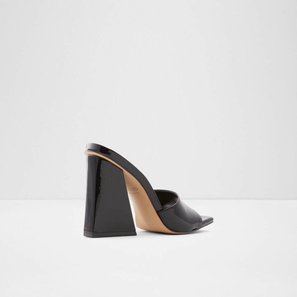 Black Aldo Prisma High Mule Block Heels | 67JBPEWSH