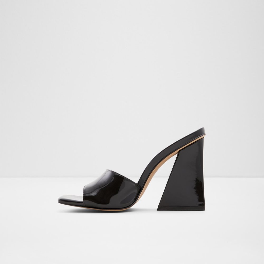 Black Aldo Prisma High Mule Block Heels | 67JBPEWSH