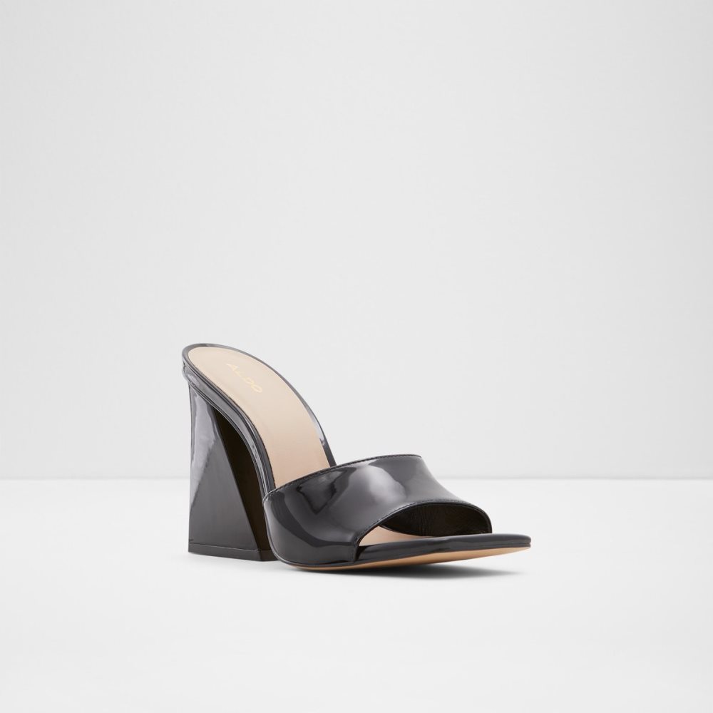 Black Aldo Prisma High Mule Block Heels | 67JBPEWSH