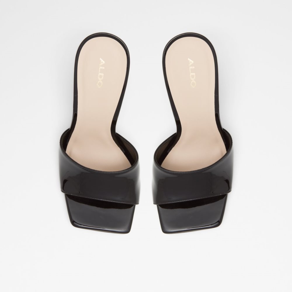 Black Aldo Prisma High Mule Block Heels | 67JBPEWSH