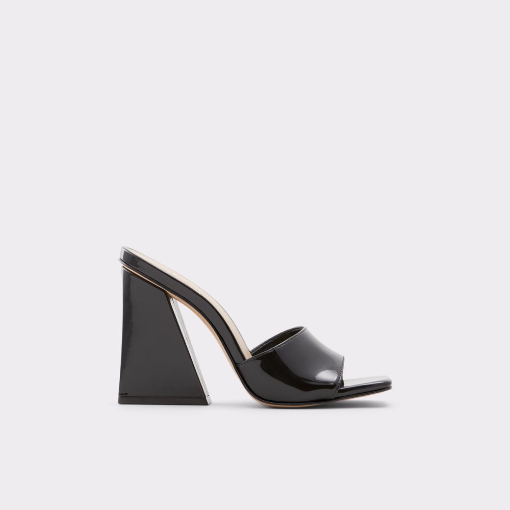 Black Aldo Prisma High Mule Block Heels | 67JBPEWSH