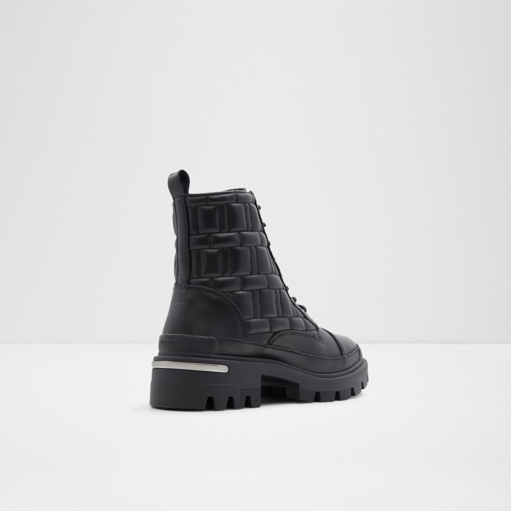 Black Aldo Quilt - Lug Sole Combat Boots | 52IPUFNBD