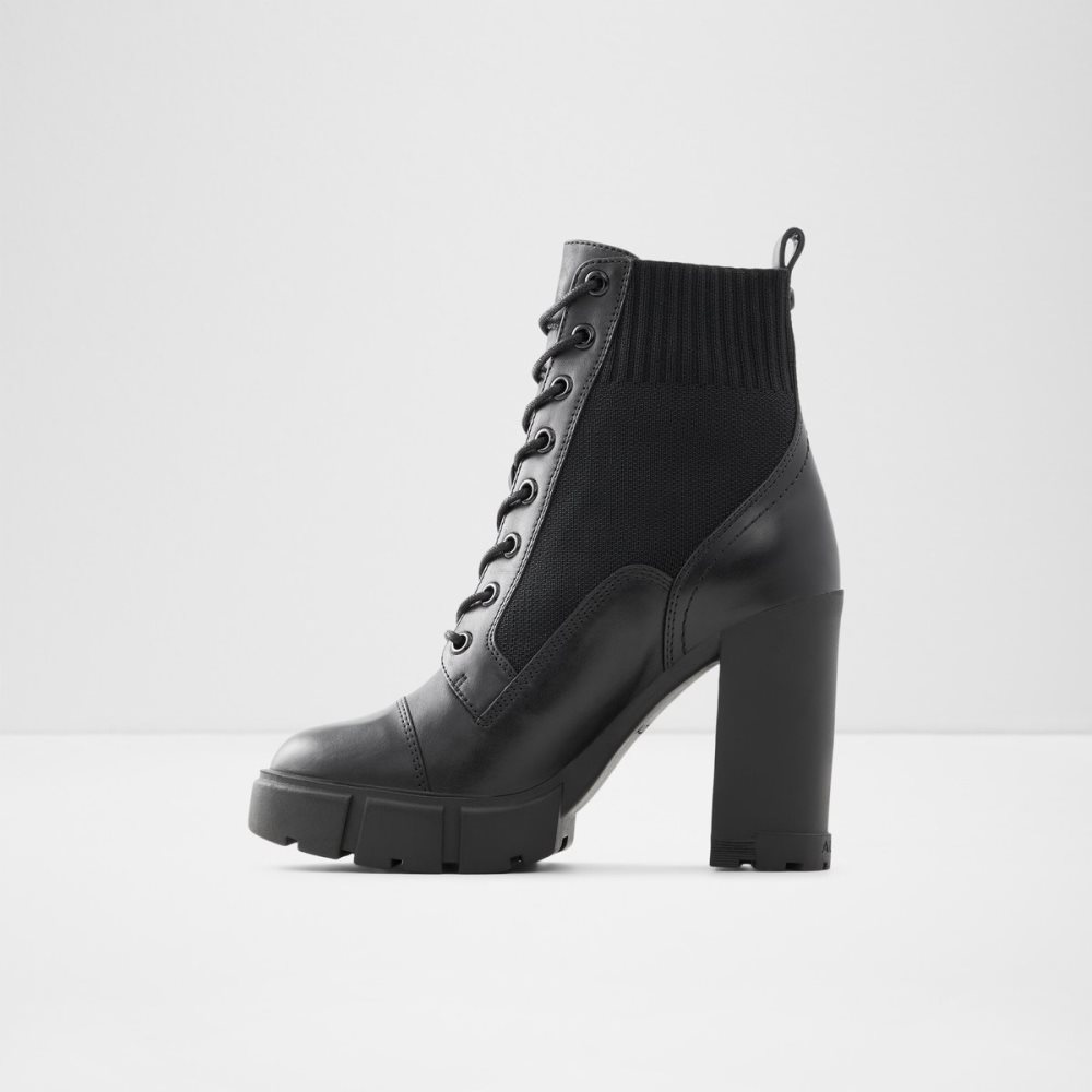 Black Aldo Rebel - Lug Sole Combat Boots | 07CZUEIRF