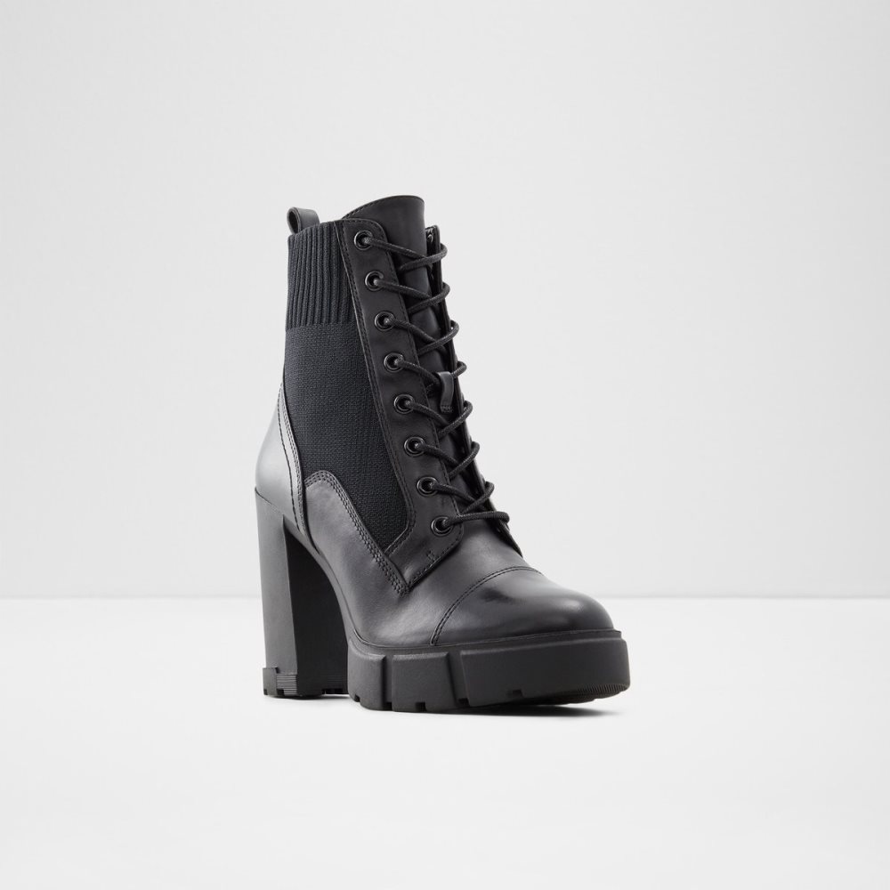 Black Aldo Rebel - Lug Sole Combat Boots | 07CZUEIRF