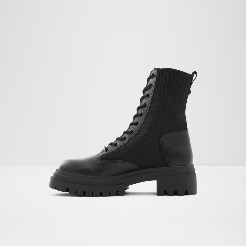 Black Aldo Reflow - Lug Sole Combat Boots | 53RKLJCGH