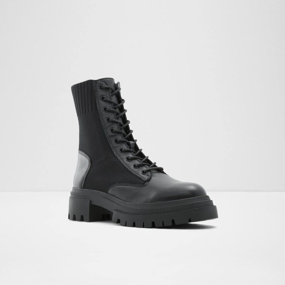 Black Aldo Reflow - Lug Sole Combat Boots | 53RKLJCGH