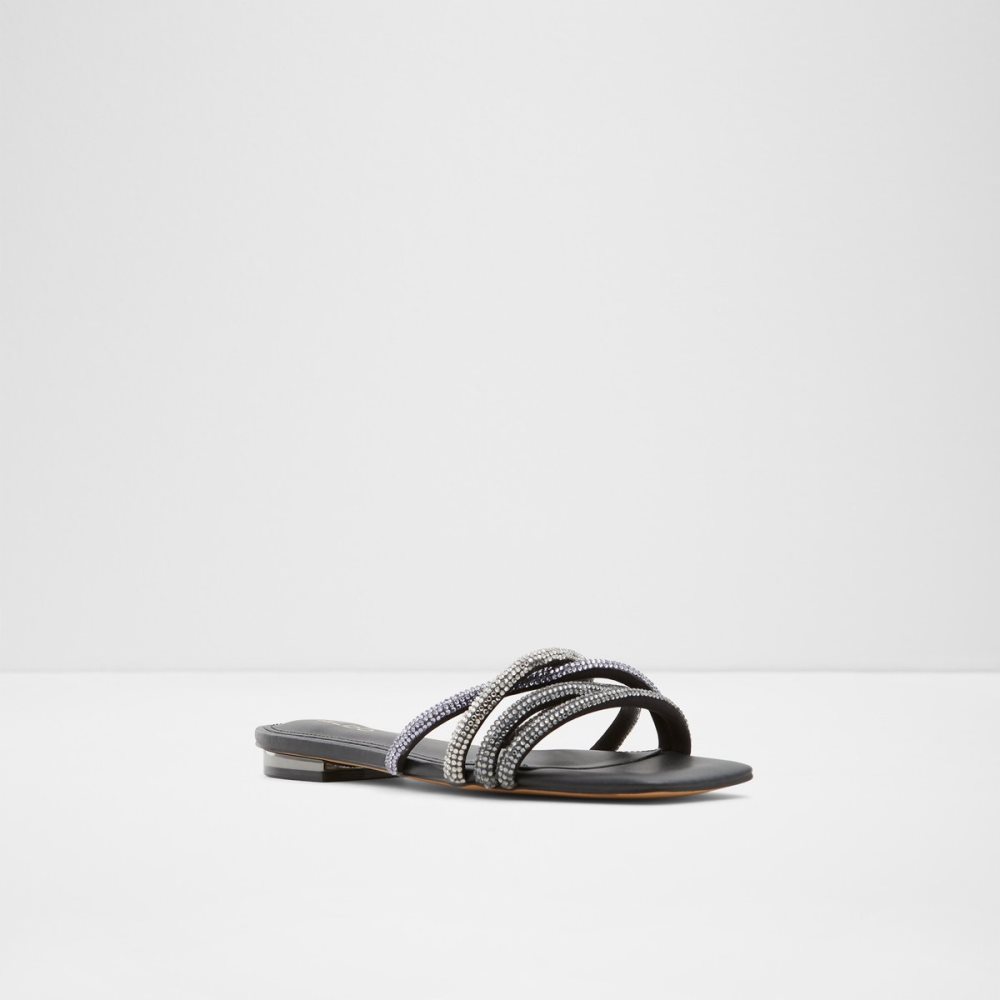 Black Aldo Rossie Slide Sandal Sandals | 09DYUTBJX