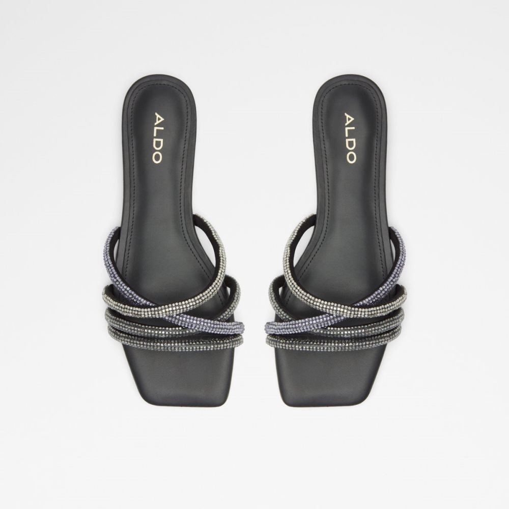 Black Aldo Rossie Slide Sandal Sandals | 09DYUTBJX