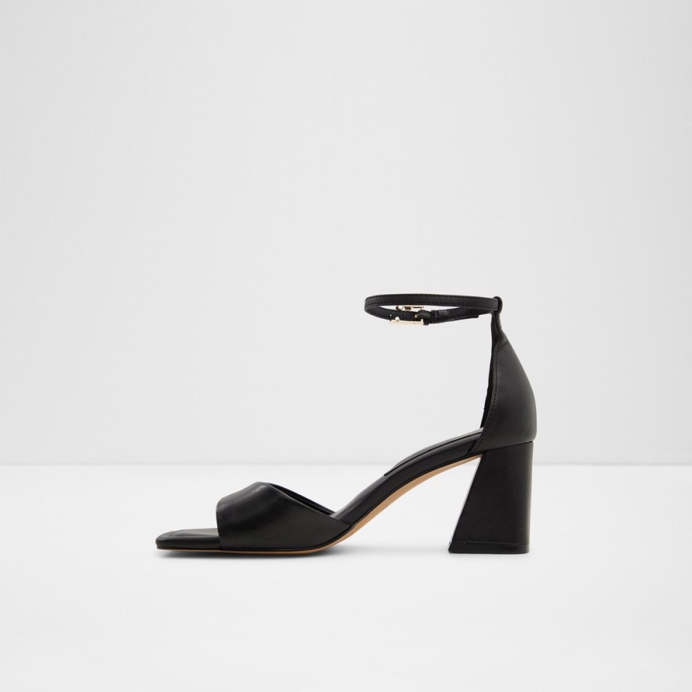 Black Aldo Safdie Strap Heeled Sandal Heels | 20QBWTPJZ