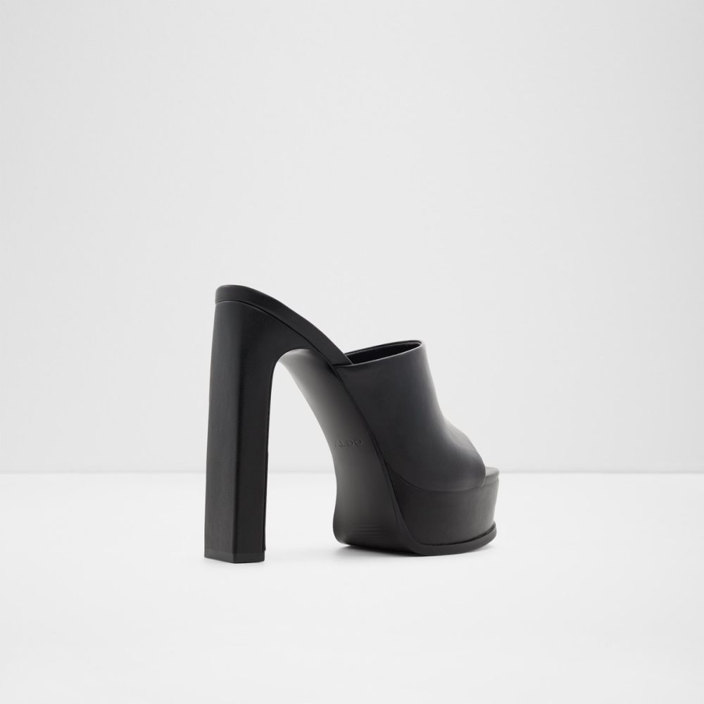 Black Aldo Savilla Heeled Mule - Plateforme Platform Shoes | 75BSTNXYV