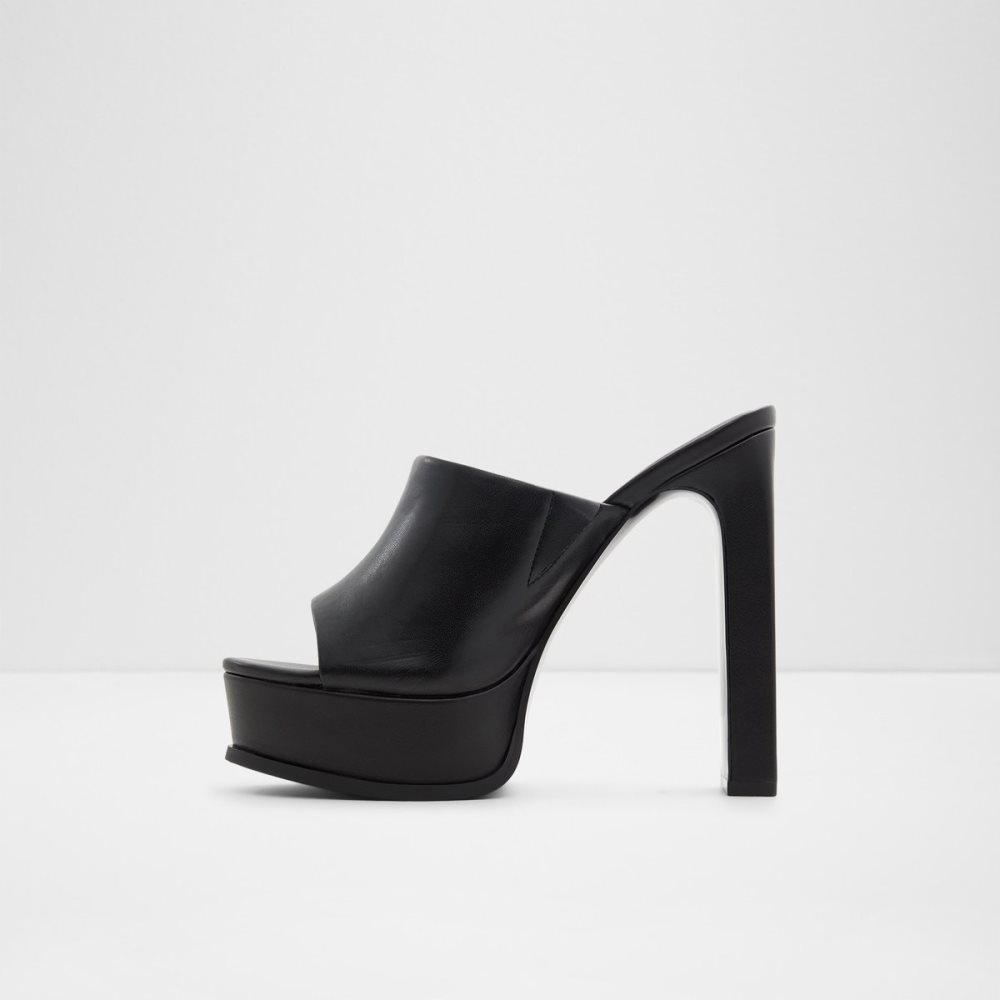 Black Aldo Savilla Heeled Mule - Plateforme Platform Shoes | 75BSTNXYV