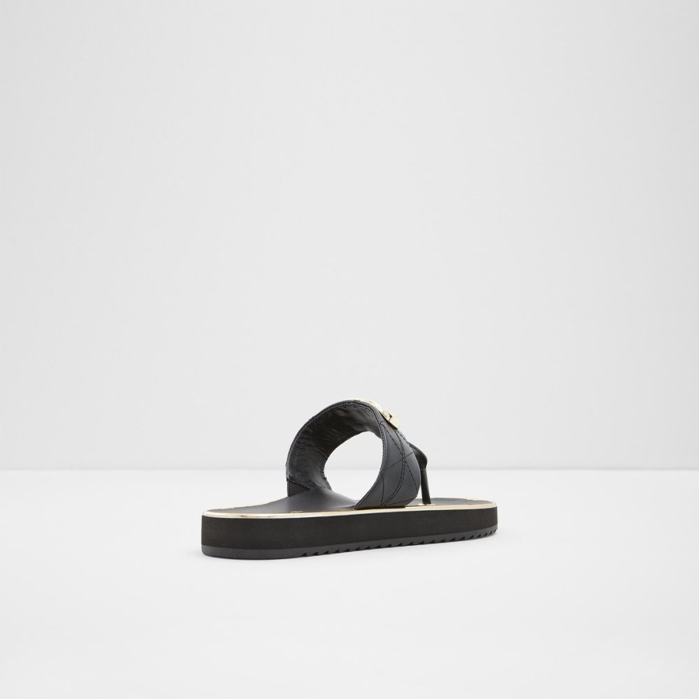 Black Aldo Searene Flip Flop Sandals | 05FZPSQIY