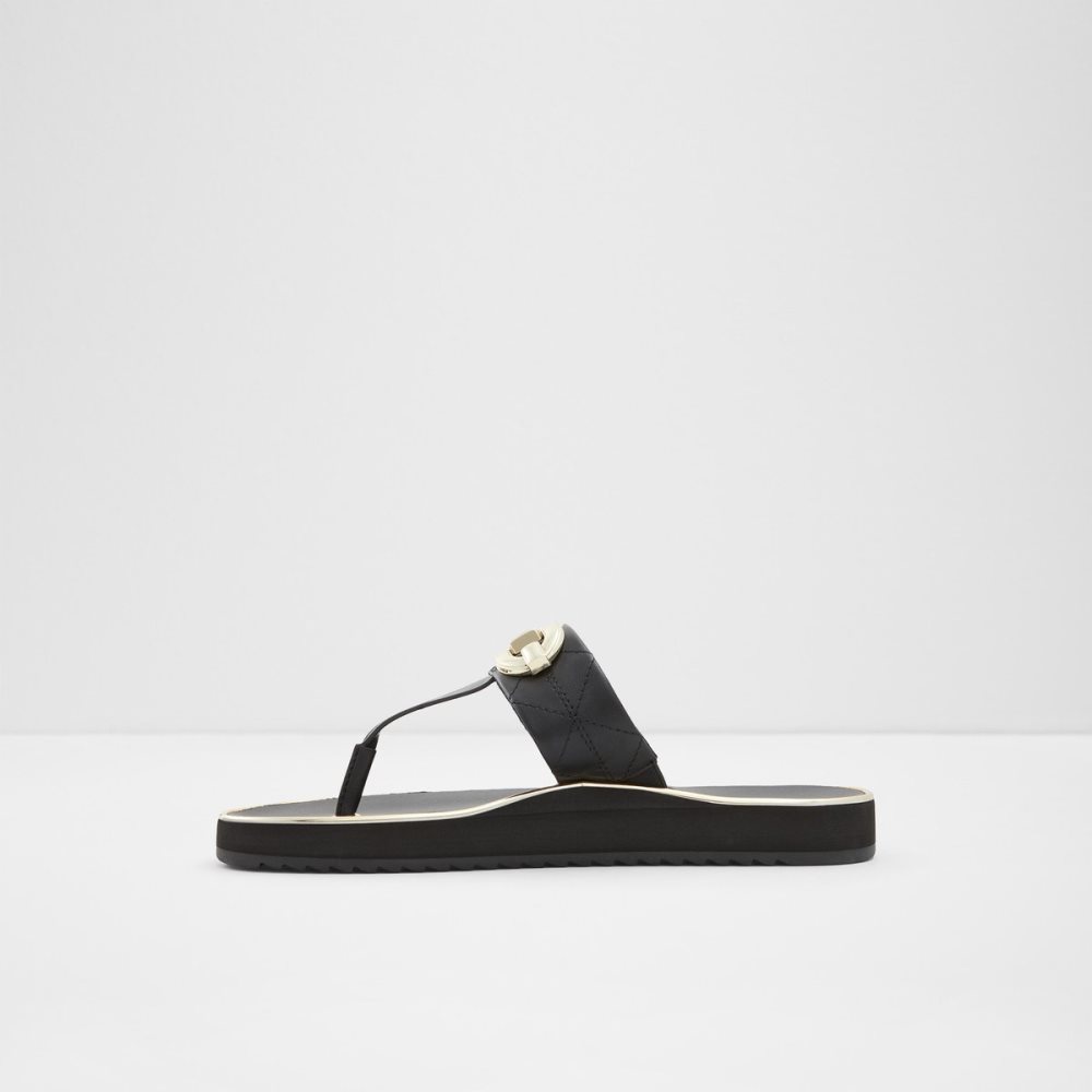 Black Aldo Searene Flip Flop Sandals | 05FZPSQIY