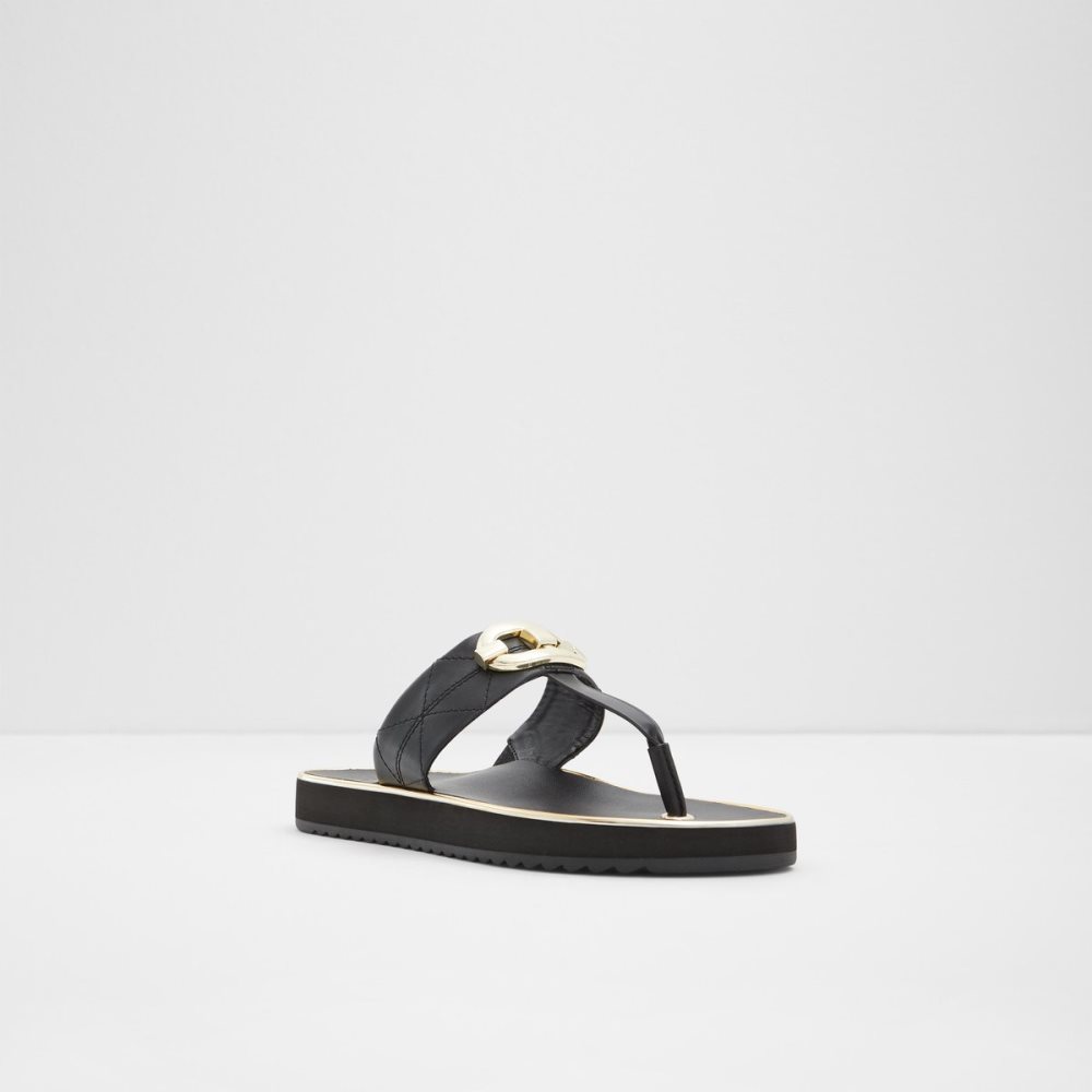 Black Aldo Searene Flip Flop Sandals | 05FZPSQIY