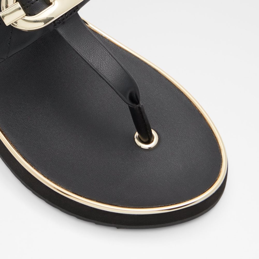 Black Aldo Searene Flip Flop Sandals | 05FZPSQIY