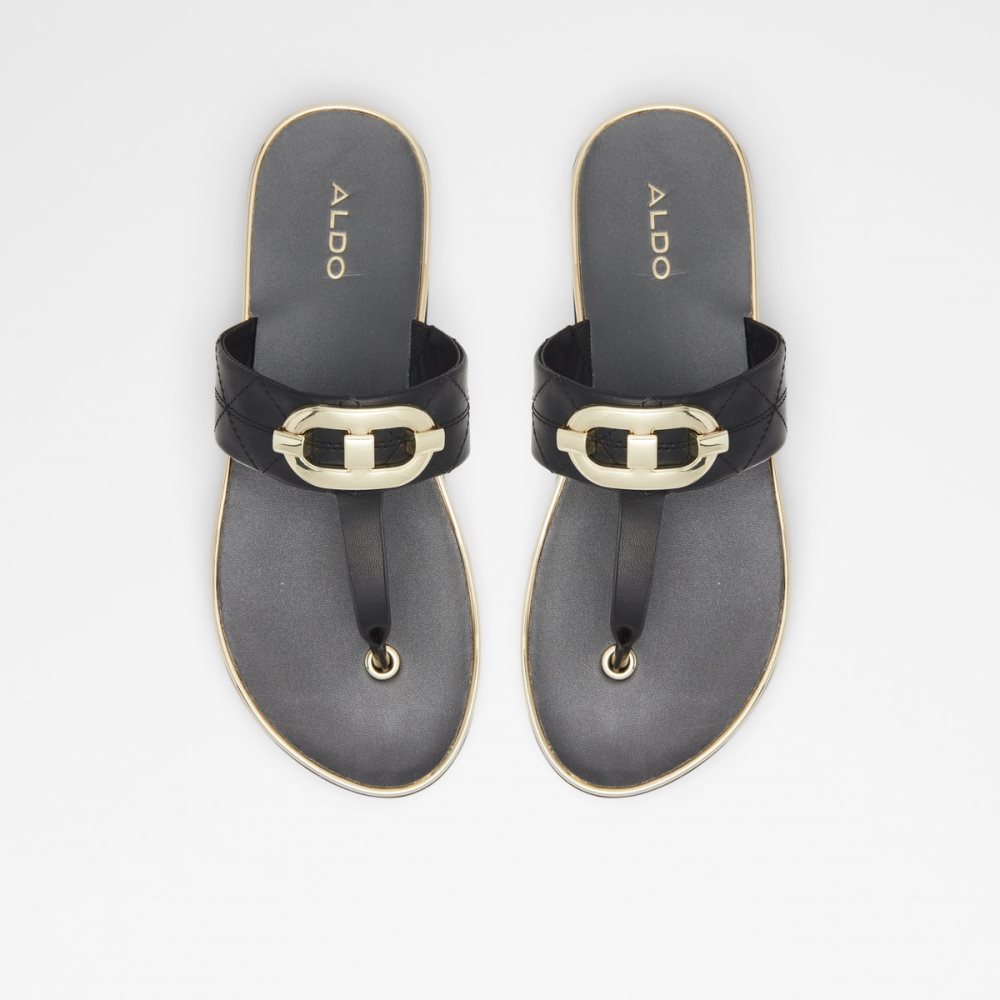 Black Aldo Searene Flip Flop Sandals | 05FZPSQIY