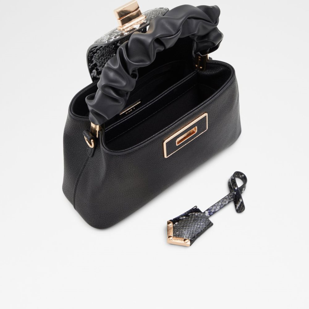 Black Aldo Snakie Top Handle Handbag | 72FANPDJE