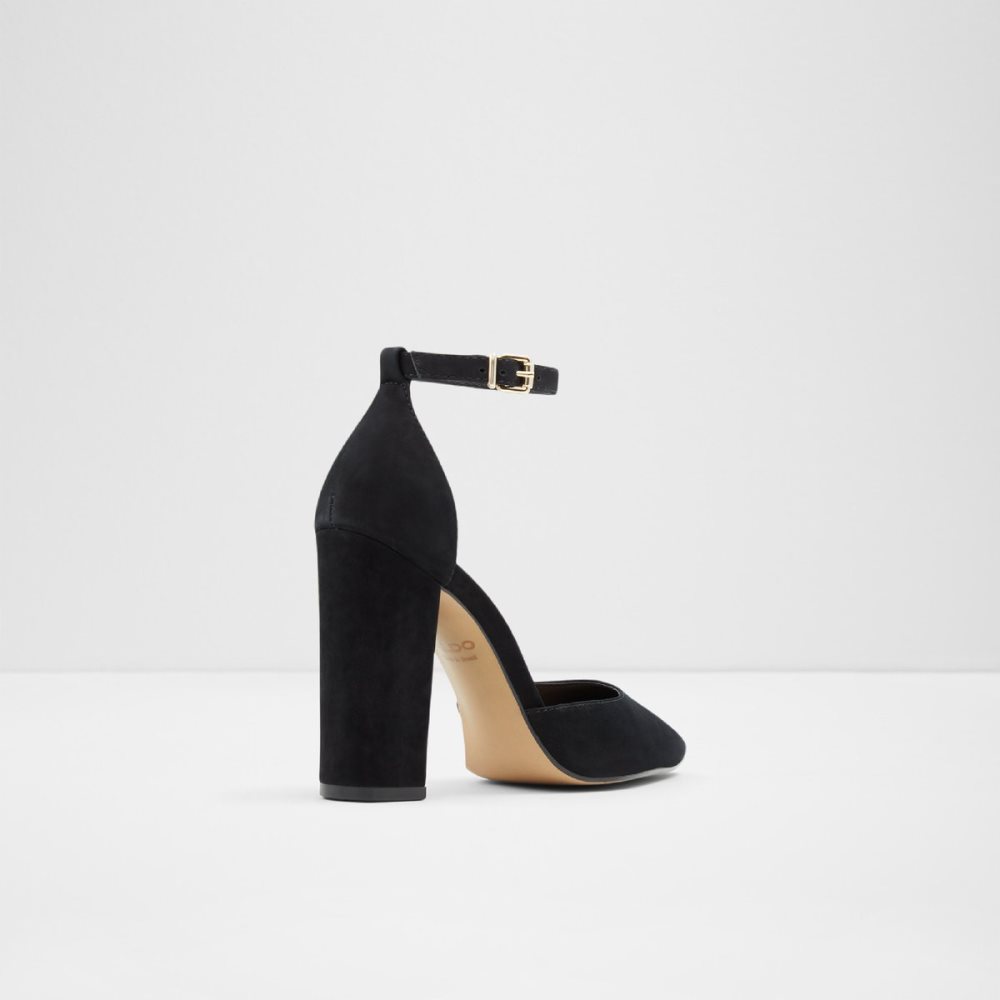 Black Aldo Susan Strappy Heeled Block Heels | 51PVSYMFI