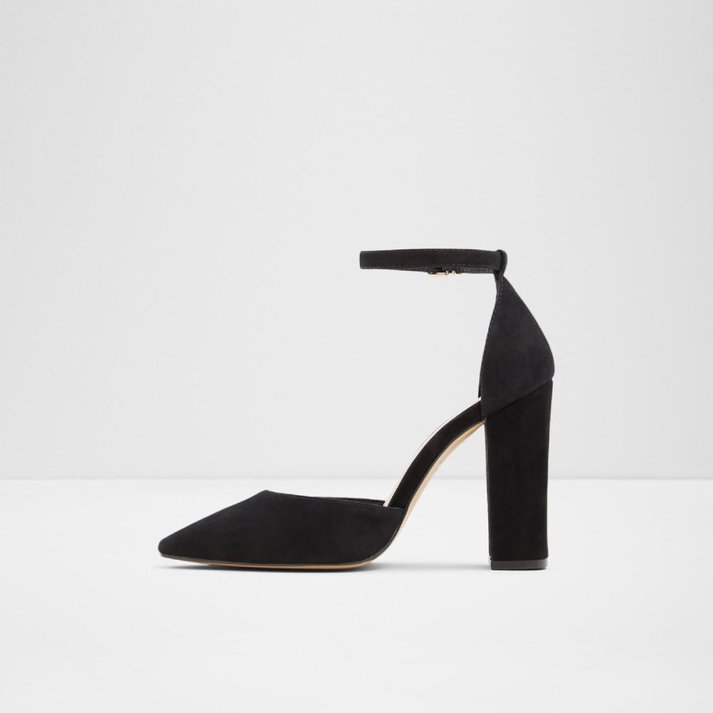 Black Aldo Susan Strappy Heeled Block Heels | 51PVSYMFI