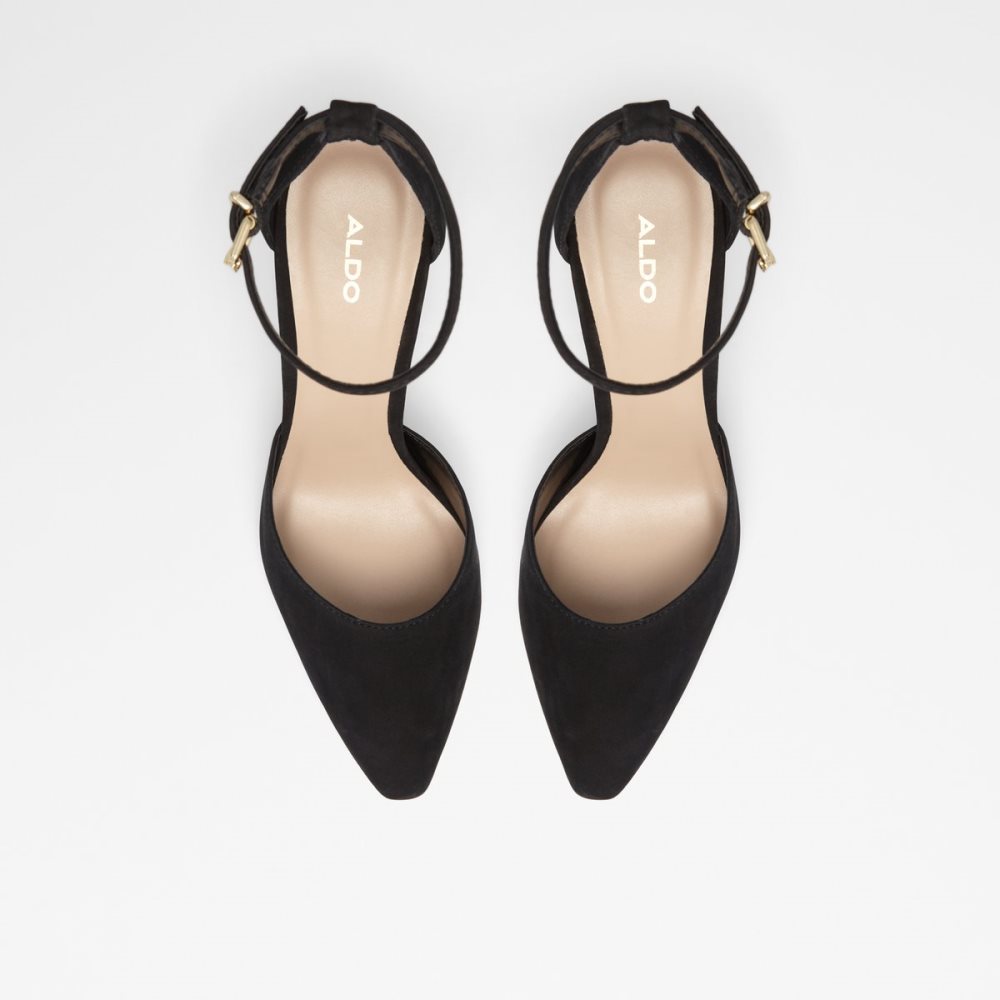 Black Aldo Susan Strappy Heeled Block Heels | 51PVSYMFI