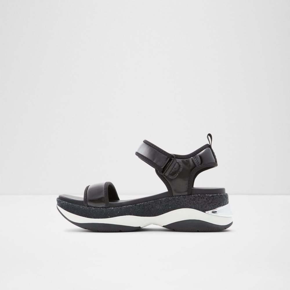 Black Aldo Talenagyn Wedge Sandal Sandals | 36PETCWID