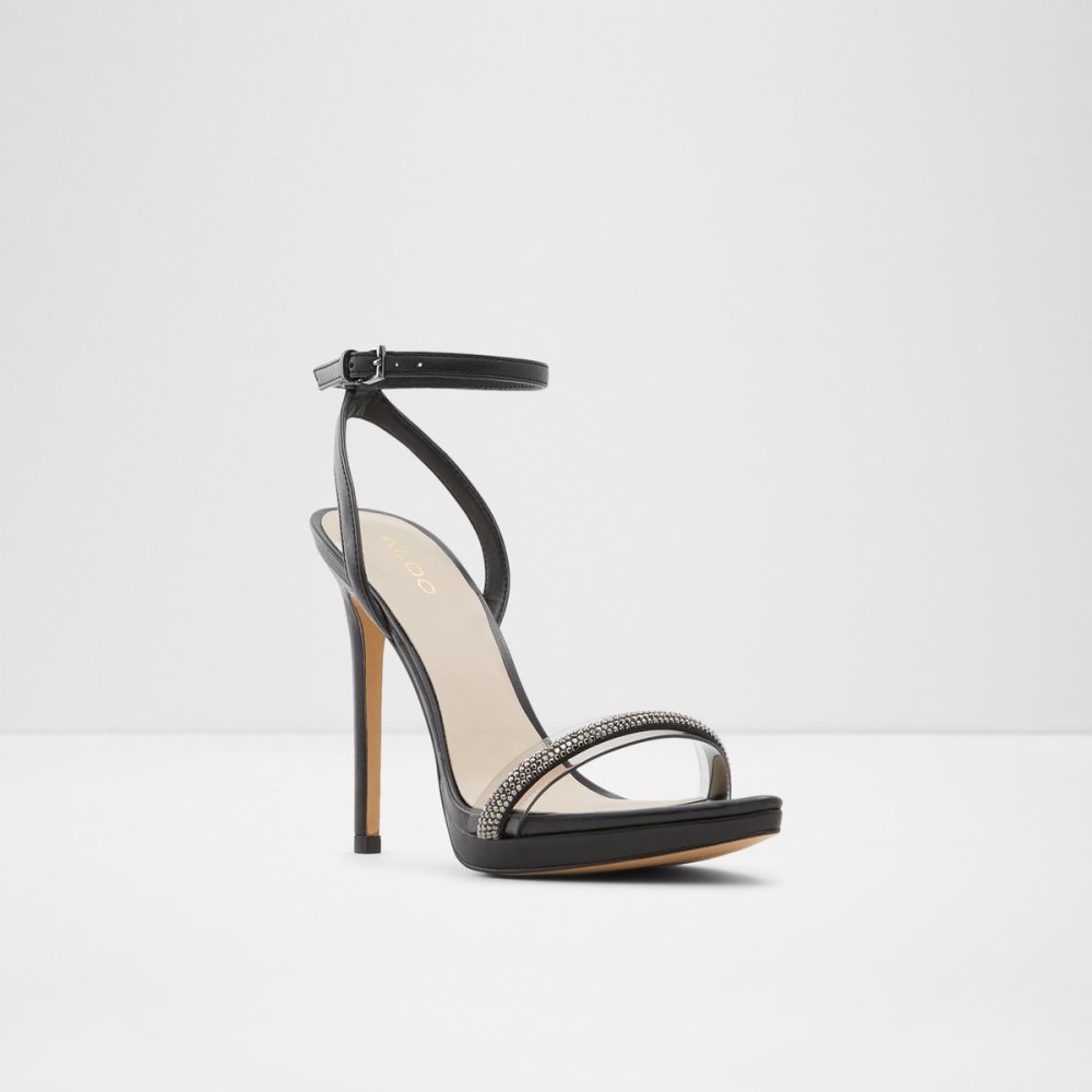 Black Aldo Thirakin High Sandal - Stiletto Sandals | 85WAGSBRM