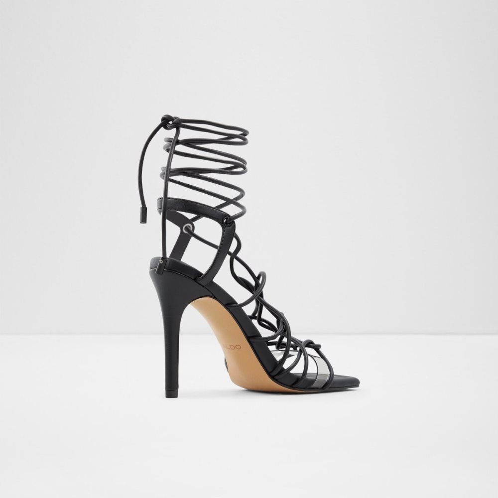 Black Aldo Truelove Strappy Heeled Sandal - Stiletto Heels | 08VOIQRKT