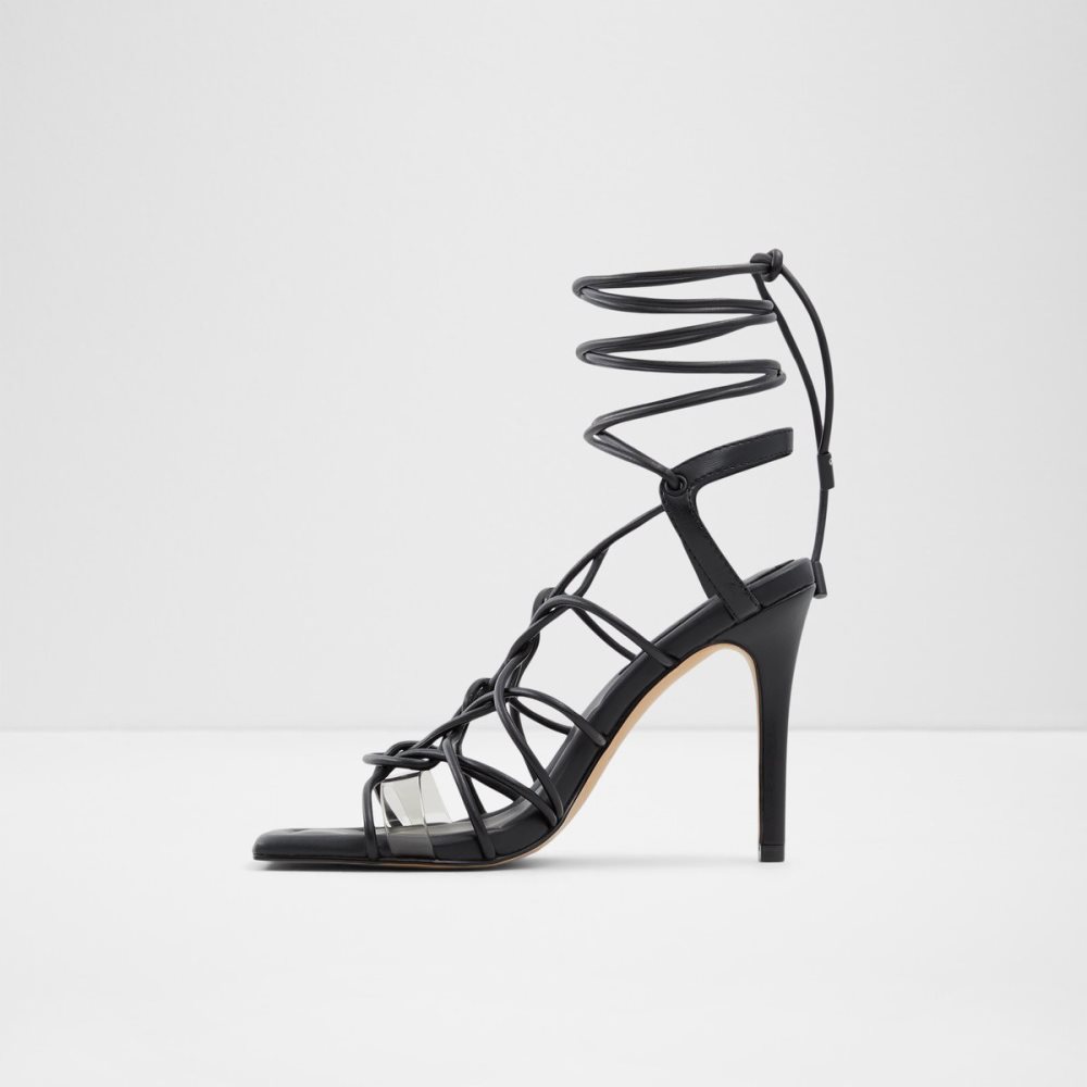 Black Aldo Truelove Strappy Heeled Sandal - Stiletto Heels | 08VOIQRKT