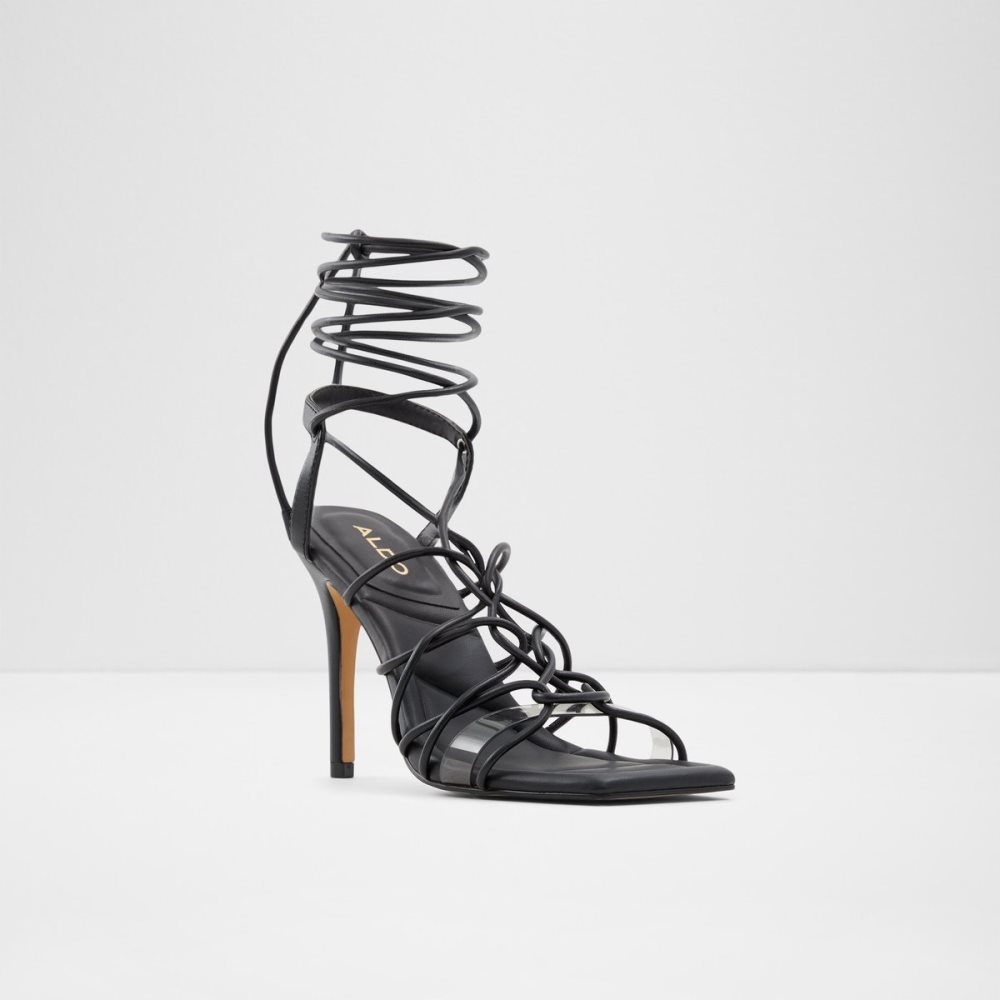 Black Aldo Truelove Strappy Heeled Sandal - Stiletto Heels | 08VOIQRKT