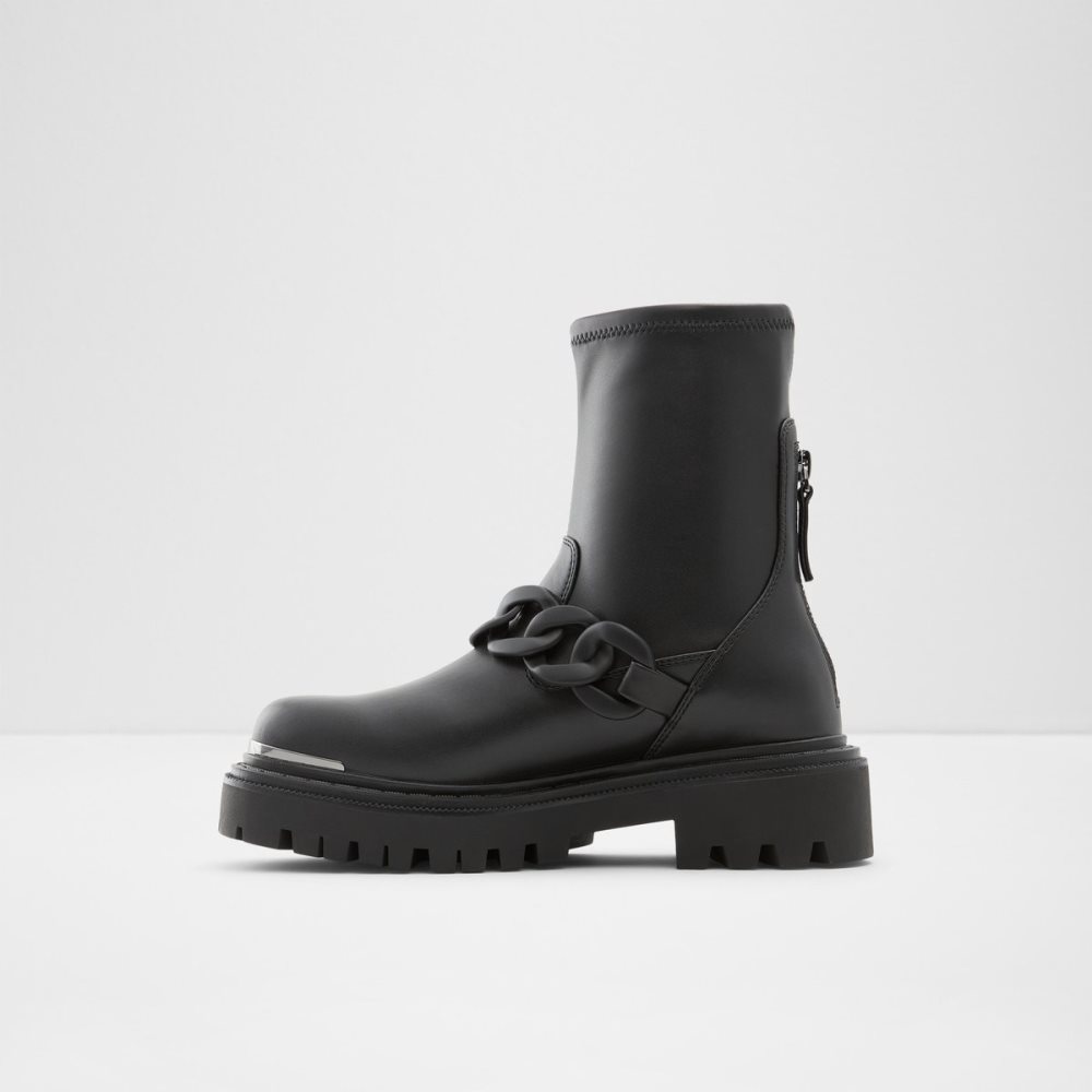 Black Aldo Valedar - Lug Sole Ankle Boots | 01MYPHBJW