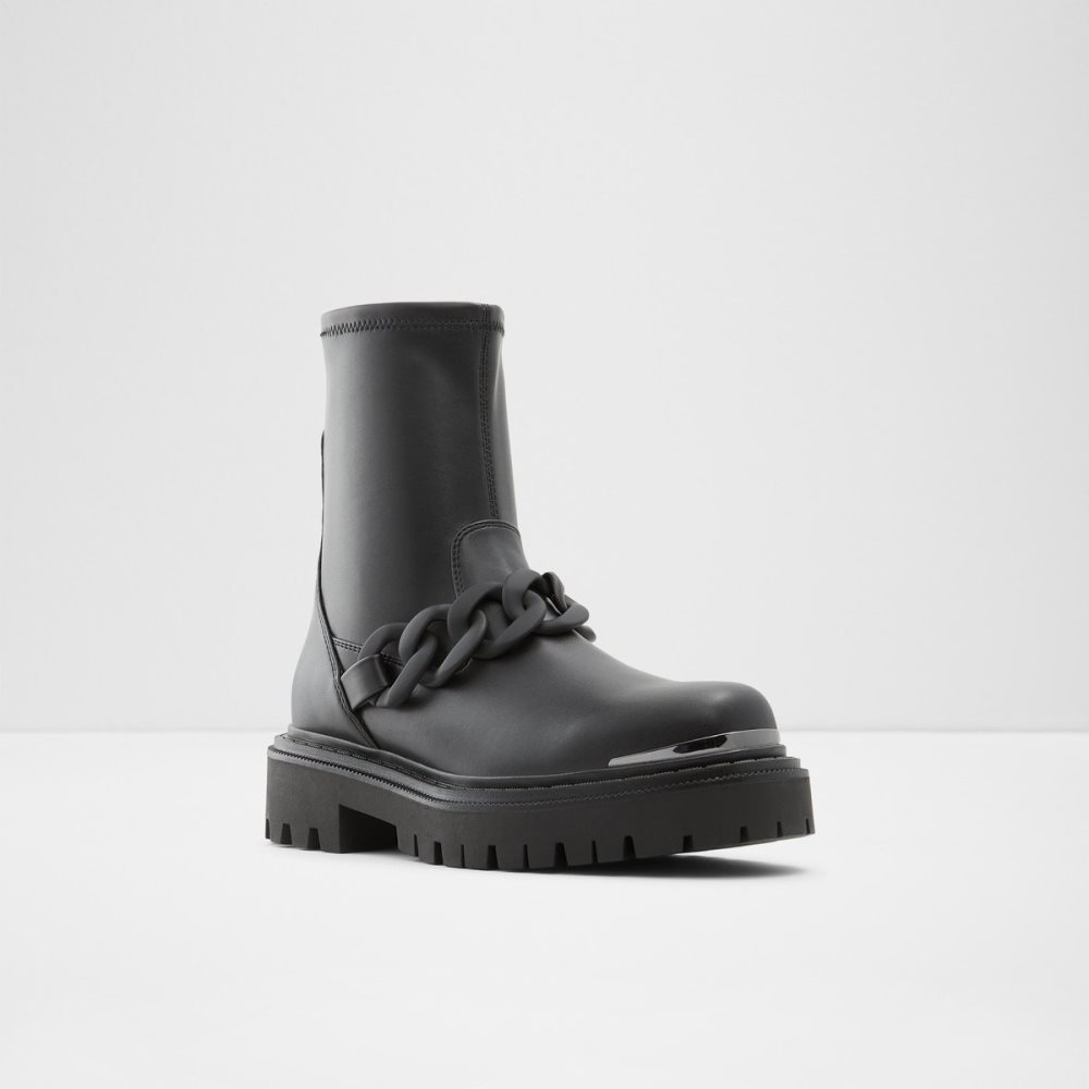 Black Aldo Valedar - Lug Sole Ankle Boots | 01MYPHBJW