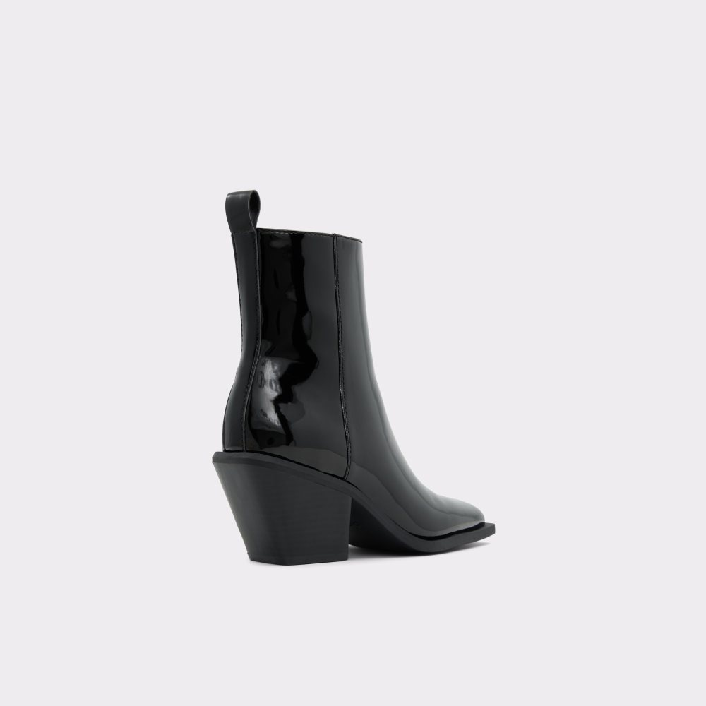 Black Aldo Vaquera Western Ankle Boots | 89YPDSUAG