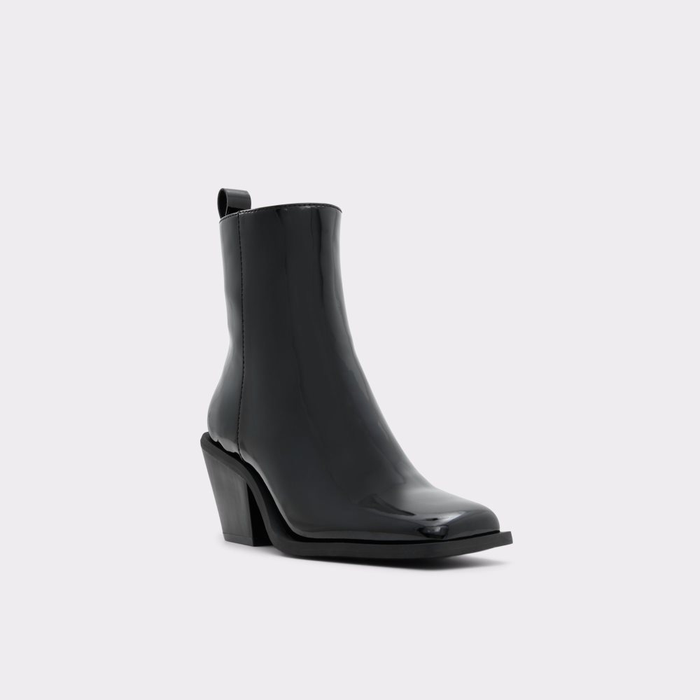 Black Aldo Vaquera Western Ankle Boots | 89YPDSUAG